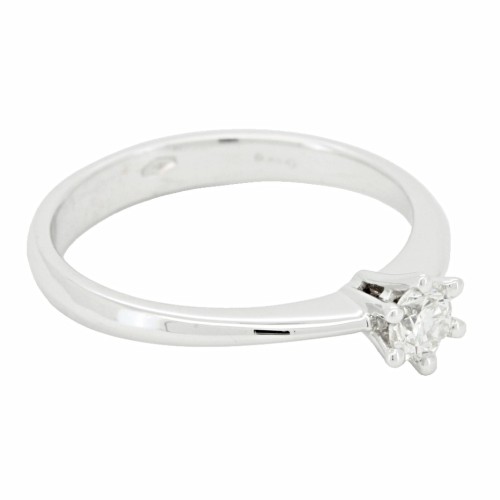 Anello Solitario Diamante ct 0,24 Oro 18 kt