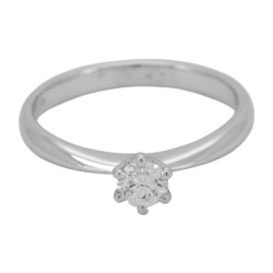 Anello Solitario Diamante ct 0,28 Oro 18 kt 2