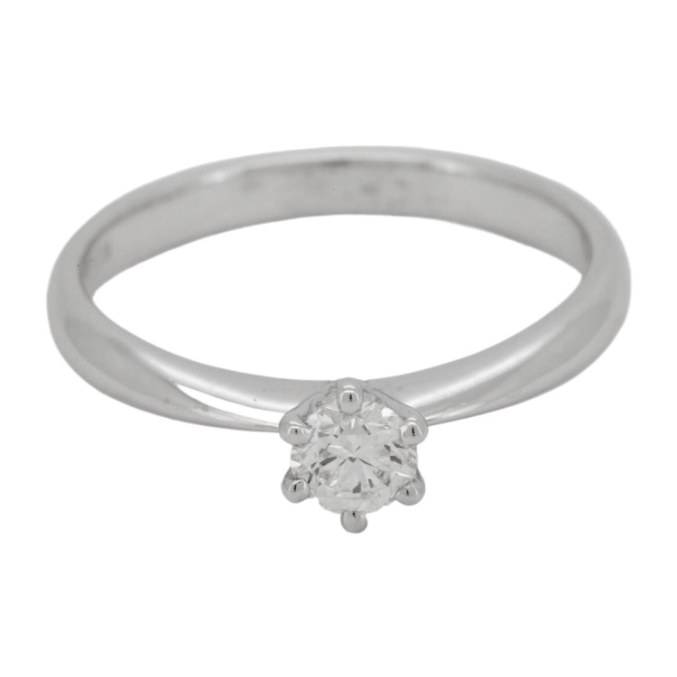 Anello Solitario Diamante ct 0,28  VS Oro Bianco 18 kt 2,88 gr