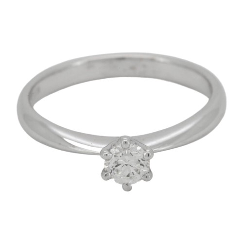 Anello Solitario Diamante ct 0,28  VS Oro Bianco 18 kt 2,88 gr
