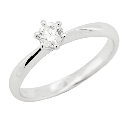 Anello Solitario Diamante ct 0,28 Oro 18 kt