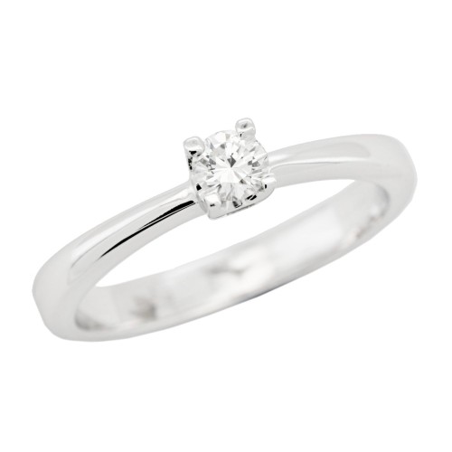 Anello Solitario Diamante ct 0,20 Oro 18 kt