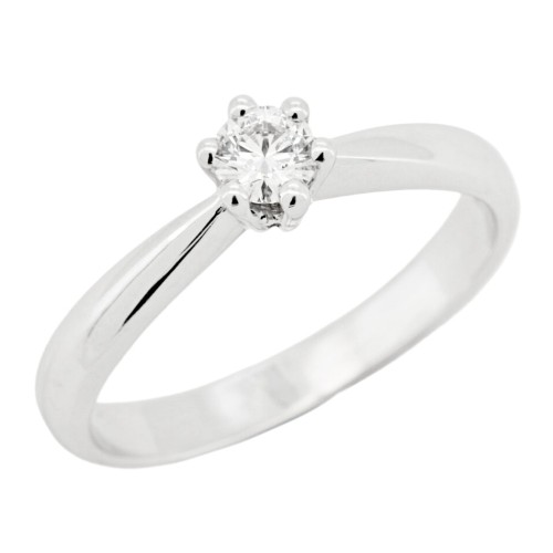 Anello Solitario Diamante ct 0,21 Oro 18 kt