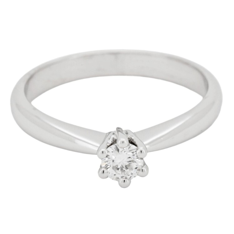 Anello Solitario Diamante ct 0,21 F VVS Oro 18 kt 3,07 gr