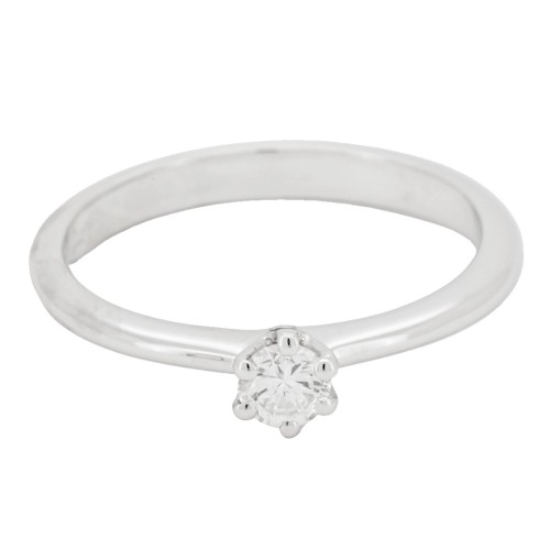 Anello Solitario Diamante ct 0,21 Oro 18 kt