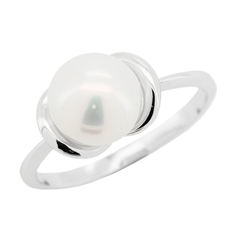 ANELLO Perla 8,3 mm Oro Bianco 18 kt 2,84 gr
