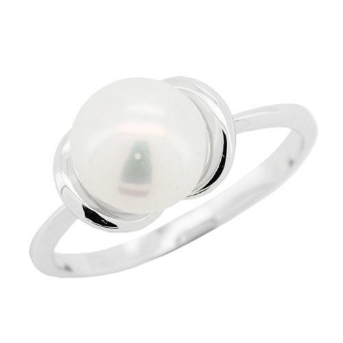 ANELLO Perla 8,3 mm Oro Bianco 18 kt 2,84 gr