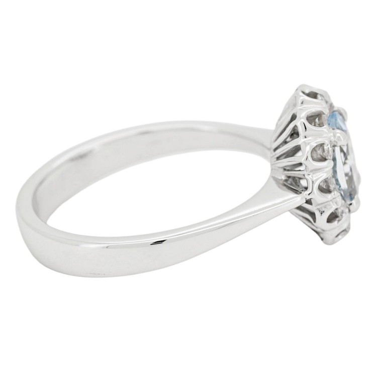 Anello Margherita Zaffiro Diamanti ct 0,24 Oro 18 kt