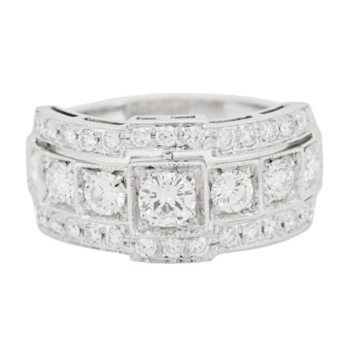 Anello Fascia Diamanti ct 0,98 + 0,22 Oro 18 kt