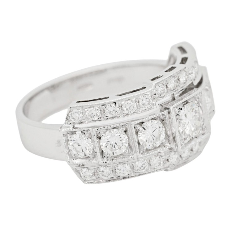 Anello Fascia Diamanti ct 0,98 + 0,22 Oro 18 kt