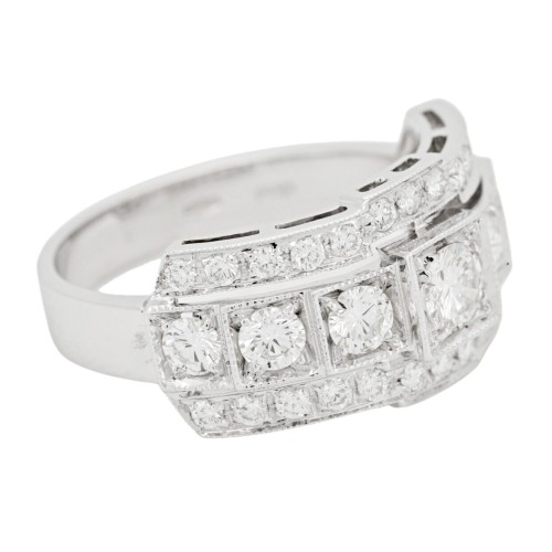 Anello Fascia Diamanti ct 0,98 + 0,22 Oro 18 kt