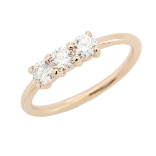Anello TRILOGY C5R Diamante ct 0,45 F VS Oro Rosa 18 kt 2,29 gr