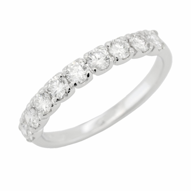 Fedina Riviere U9 Diamanti ct 0,95 EF SI misura 3,2 mm n° 9 pietre  Oro Bianco 18 kt 2,47 gr