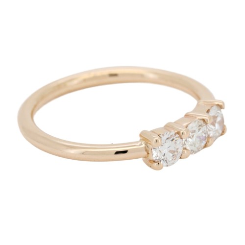 Anello TRILOGY C5R Diamante ct 0,45 F VS Oro Rosa 18 kt 2,29 gr