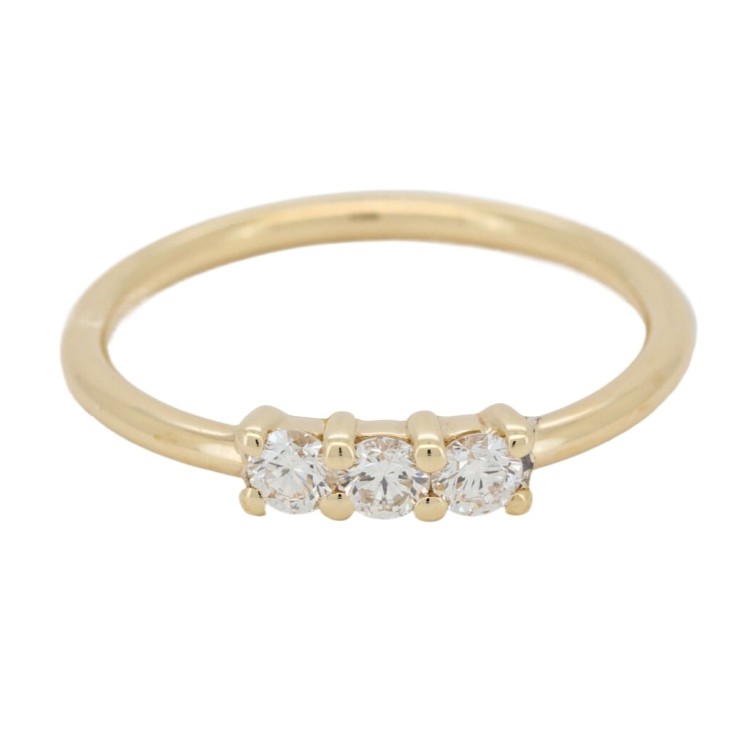 Anello TRILOGY C3G Diamante ct 0,23 F VS Oro Giallo 18 kt 1,72 gr