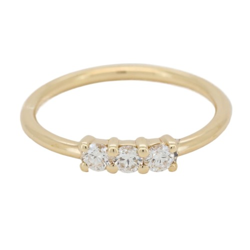 Anello TRILOGY C3G Diamante ct 0,23 F VS Oro Giallo 18 kt 1,72 gr