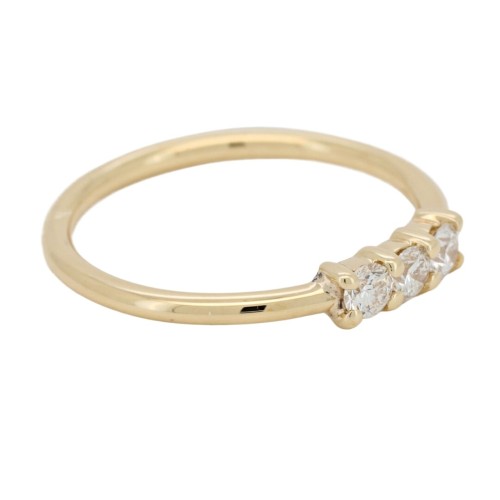 Anello TRILOGY C3G Diamante ct 0,23 F VS Oro Giallo 18 kt 1,72 gr