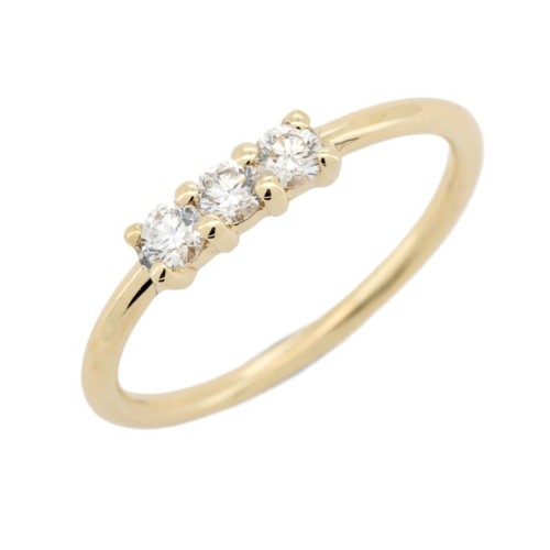 Anello TRILOGY C3G Diamante ct 0,23 F VS Oro Giallo 18 kt 1,72 gr
