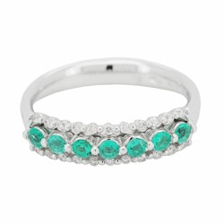 Fedina Riviere Smeraldi Diamanti ct 0,19 Oro 18 kt 2
