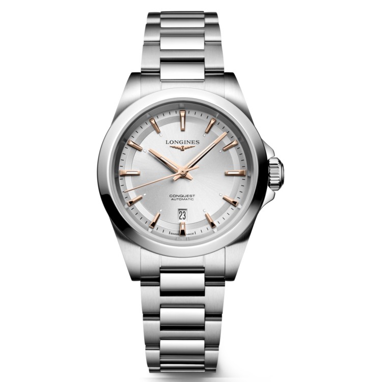 Longines Conquest L3.320.4.72.6 misura 30 mm Sunray Argentè Indici Rosa