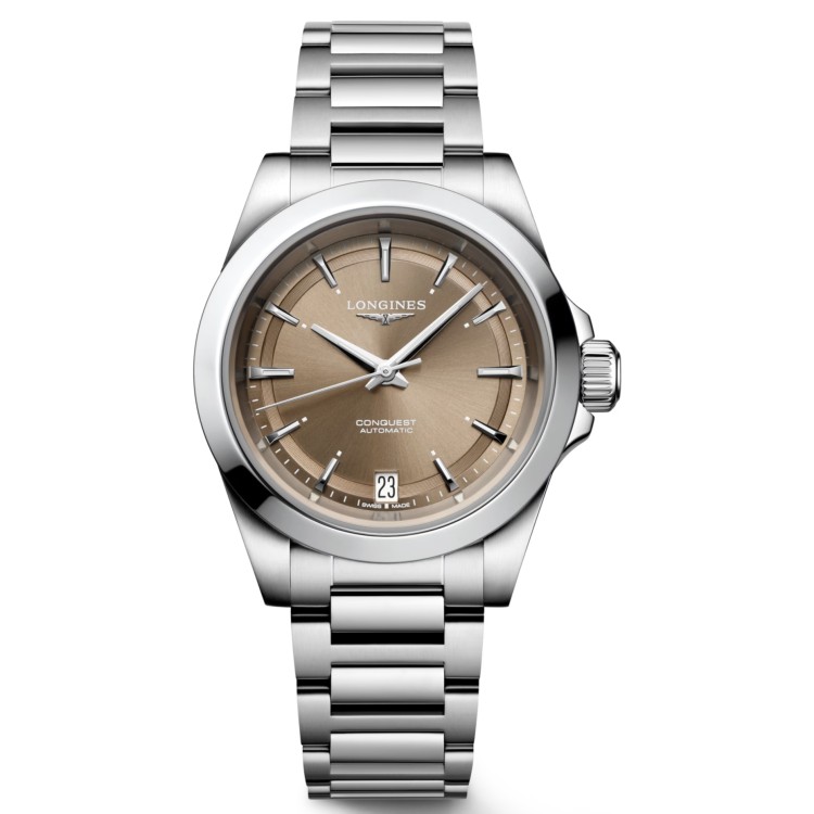 LONGINES CONQUEST L3.430.4.62.6 misura 34 mm Automatico Marrone Sunray