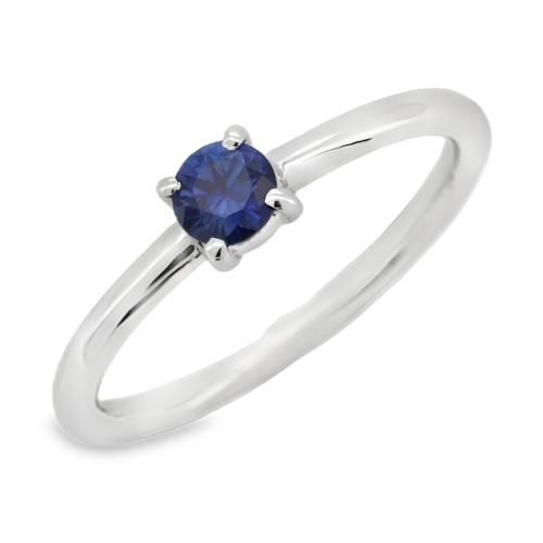 Anello Zaffiro BLU Diamanti ct 0,04 Oro 18 kt
