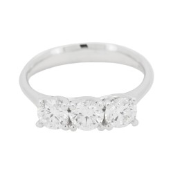 Anello TRILOGY Diamante ct 1,21 E SI1/VS2  Oro 18 kt 3,5 gr 2