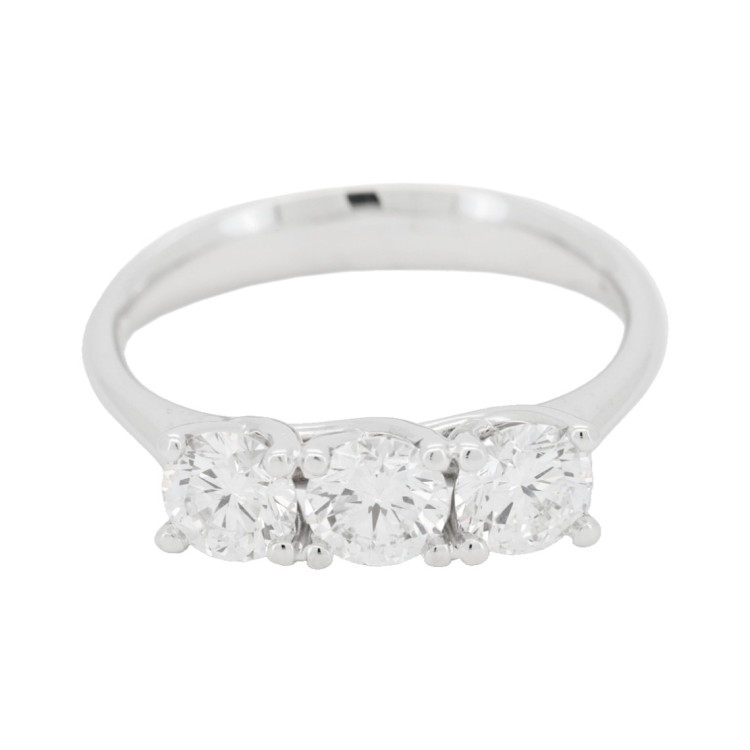 Anello TRILOGY Diamante ct 1,21 E SI1/VS2  Oro 18 kt 3,5 gr