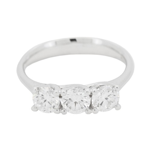 Anello TRILOGY Diamante ct 1,21 E SI1/VS2  Oro 18 kt 3,5 gr
