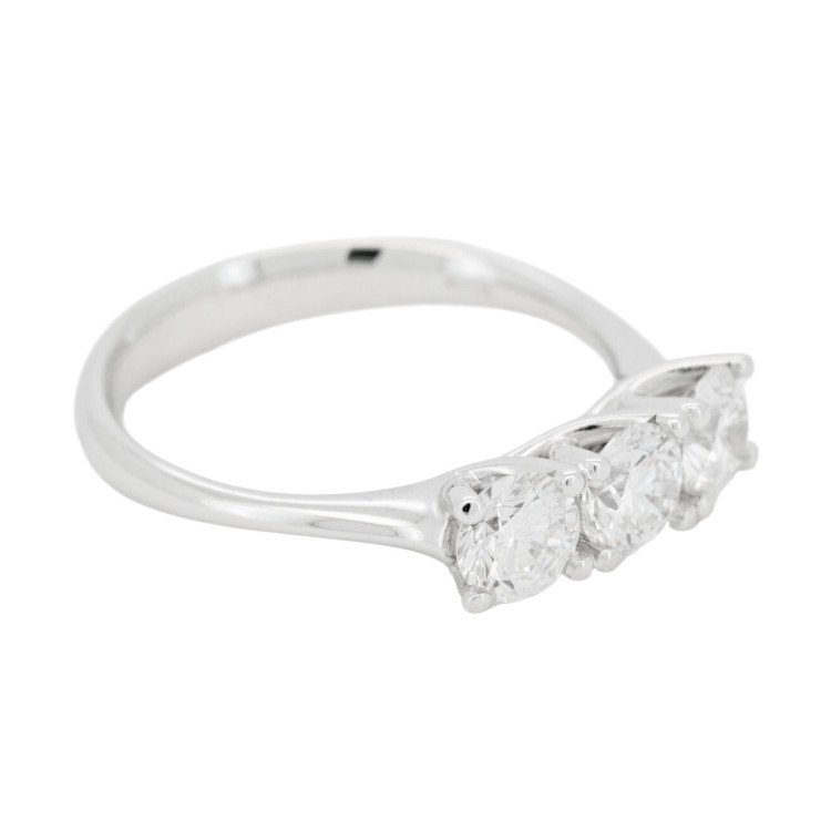 Anello TRILOGY Diamante ct 1,21 E SI1/VS2  Oro 18 kt 3,5 gr
