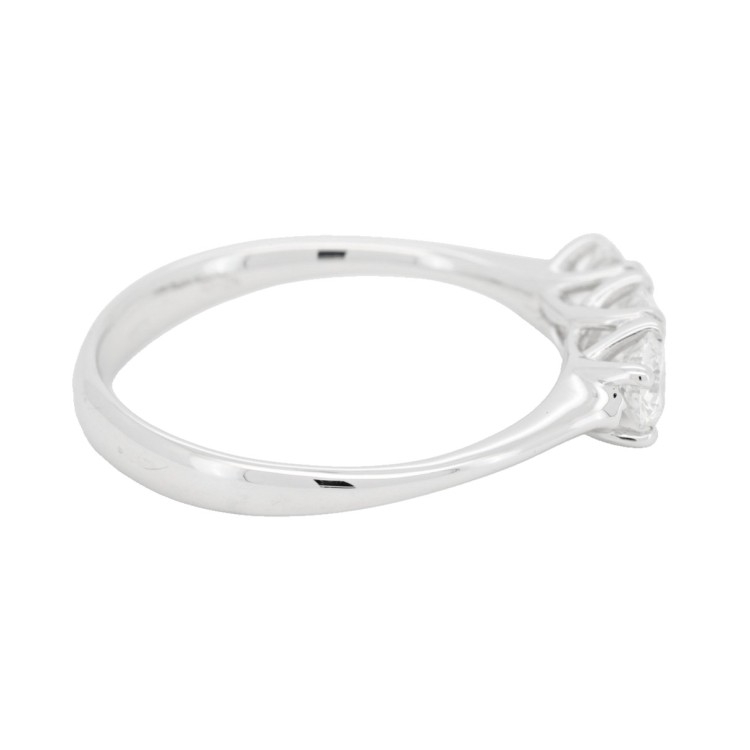 Anello TRILOGY 4GINB Diamante ct 0,60 E VS2 GIA EX VG EX Oro 18 kt 2,17 gr