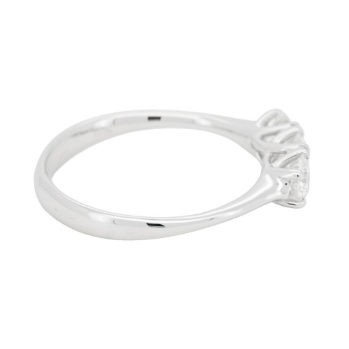 Anello TRILOGY 4GINB Diamante ct 0,60 E VS2 GIA EX VG EX Oro 18 kt 2,17 gr