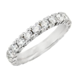 Anello Fedina Eternity 4GQ 3,4 mm n° 22 Diamanti Taglio Brillante ct 1,97 E-F VVS Oro 18 kt 3,94  gr misura 13