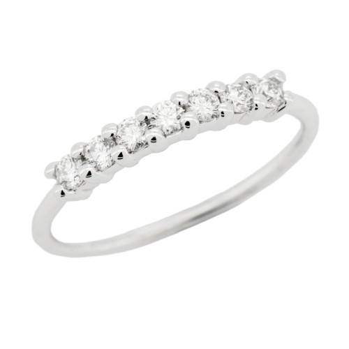 Fedina Riviere Diamanti ct 0,24 F VS2 misura 2,6 mm n° 7 pietre Oro Bianco 18 kt 1,65 gr