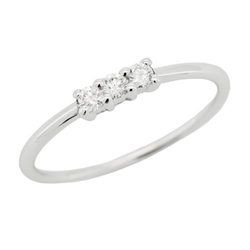 Anello TRILOGY C1B Diamante ct 0,12 F VS2 Oro Bianco 18 kt 1,25 gr