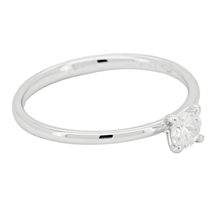 Anello Solitario Diamante ct 0,24 E VS2 Oro 18 kt 1,58 gr