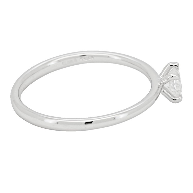 Anello Solitario Diamante ct 0,24 E VS2 Oro 18 kt 1,58 gr