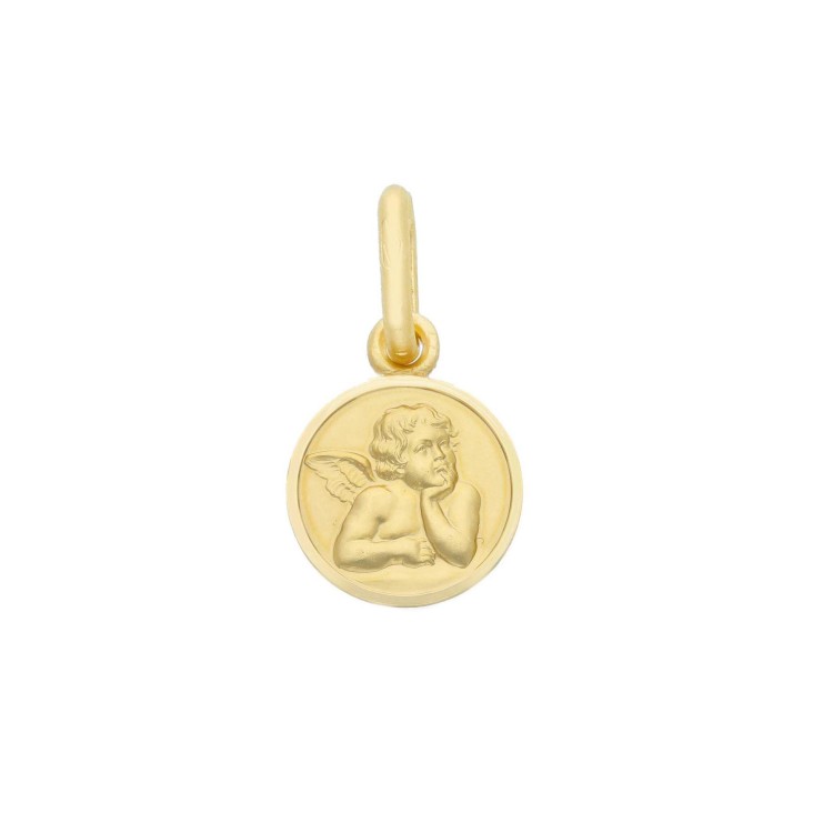 Medaglia ANGELO Oro Giallo 18 kt misure  9 mm 1 gr