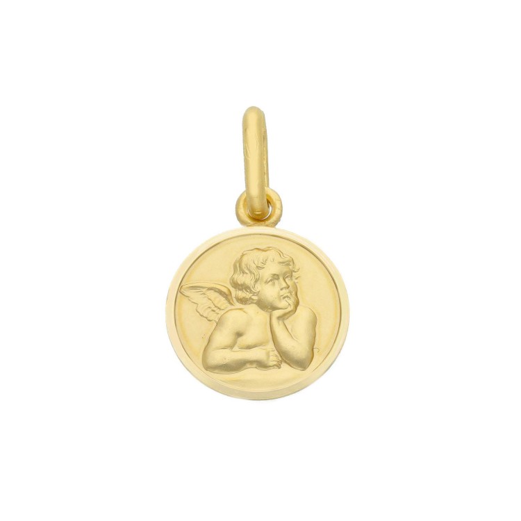 Medaglia ANGELO Oro Giallo 18 kt misure 11 mm 1,4 gr