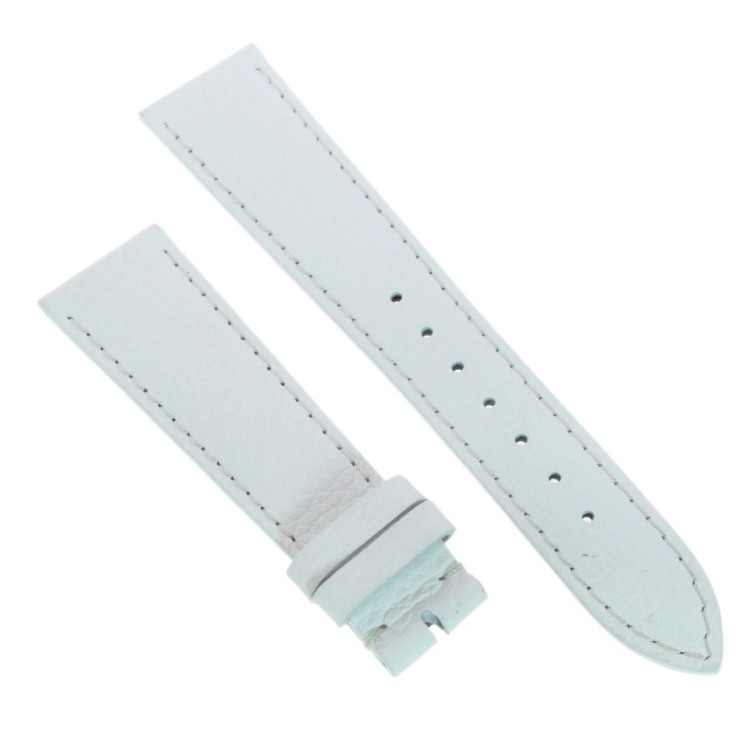Cinturino Sartoriale Pelle Bianco martellata 20/16 mm B30B classico cuciture chiare.