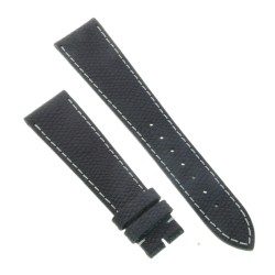 Cinturino Sartoriale Pelle Nero martellata 20/16 mm B40B classico cuciture chiare.