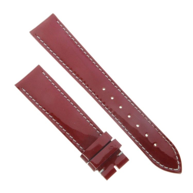 Cinturino Pelle semilucida Rosso 18/16 mm classico cucito.