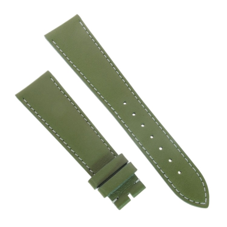 Cinturino Sartoriale Pelle Verde 18/16 mm B40B classico cuciture chiare.