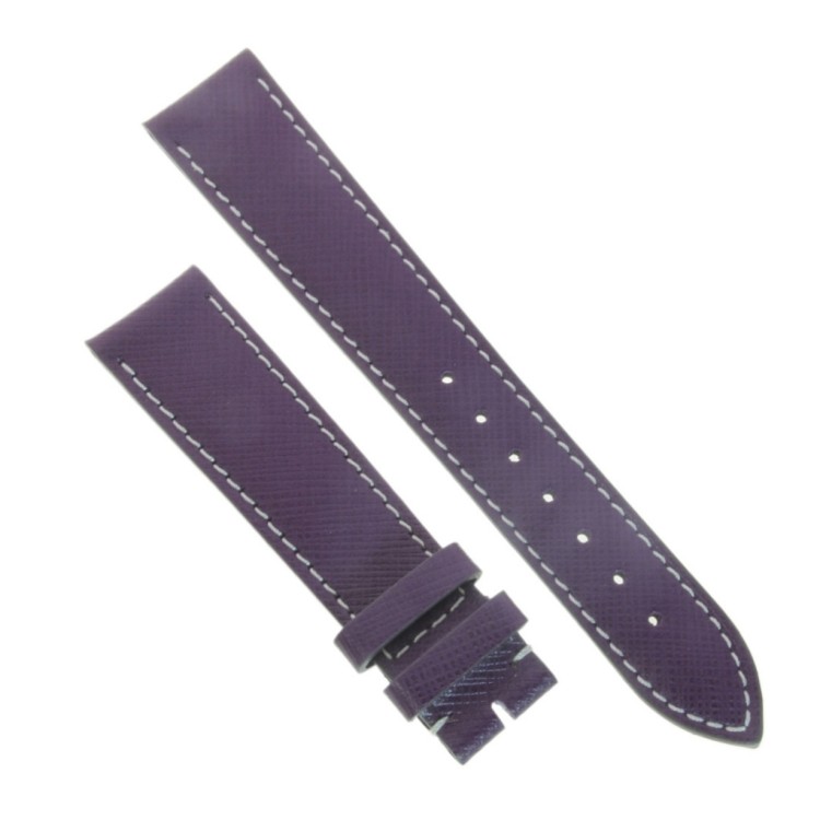 Cinturino Sartoriale Pelle Viola 18/16 mm B40B classico cuciture chiare.