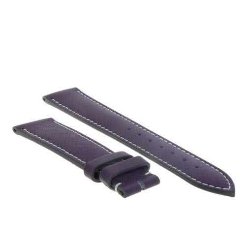 Cinturino Sartoriale Pelle Viola 18/16 mm B40B classico cuciture chiare.