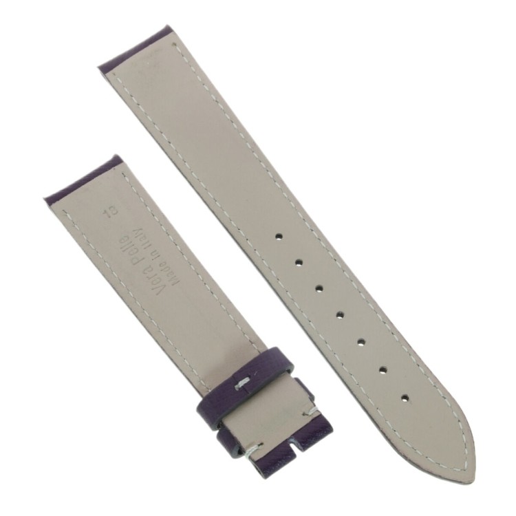 Cinturino Sartoriale Pelle Viola 18/16 mm B40B classico cuciture chiare.