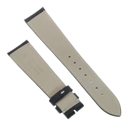 Cinturino Pelle martellata Nero 20/16 mm classico cucito.