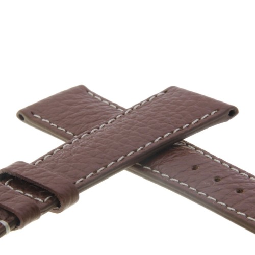 Cinturino Pelle martellata Marrone 20/16 mm classico cucito.