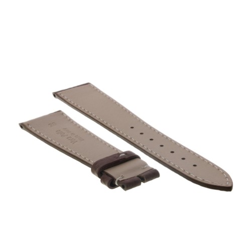 Cinturino Sartoriale Pelle Marrone martellata B40B 20/16 mm classico cuciture chiare.