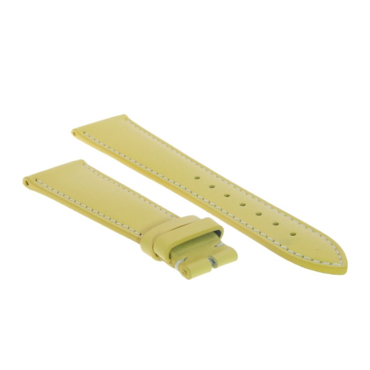 Cinturino Pelle Giallo 20/16 mm classico cucito.